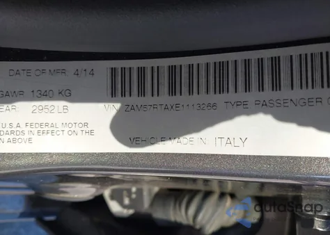 2014 Maserati Ghibli S Q4 из США, поврежденный, VIN ZAM57RTAXE1113266